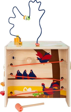 Drewniana kostka edukacyjna Na wsi 11733-Small Foot, zabawki motoryczne