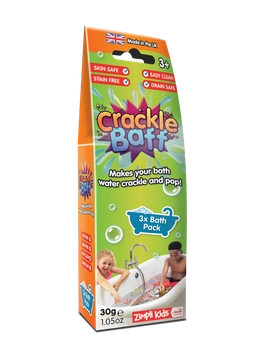 Strzelający proszek do kąpieli, Crackle Baff Colours, 3 użycia, 3 kolory, 3+, Zimpli Kids