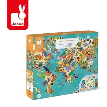 Puzzle edukacyjne z figurkami 3D Dinozaury 200 elementów 6+, Janod