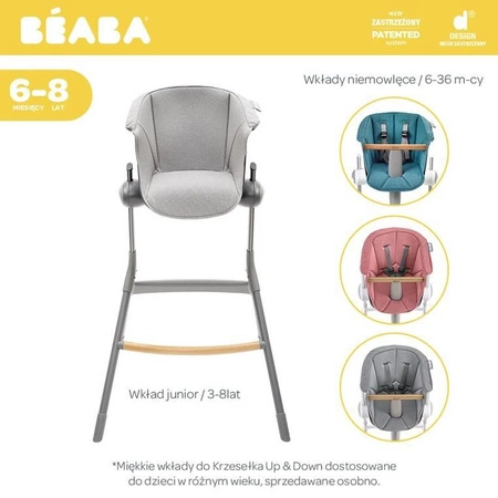 Beaba Krzesełko do karmienia Up&Down rosnące 6 msc. - 8 lat Dark grey