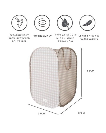 3 Sprouts Kosz Na Pranie i Zabawki Pop-up Gingham Beige