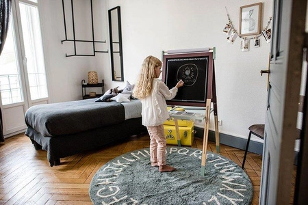 Duża drewniana tablica brązowa z 14 akcesoriami, Janod