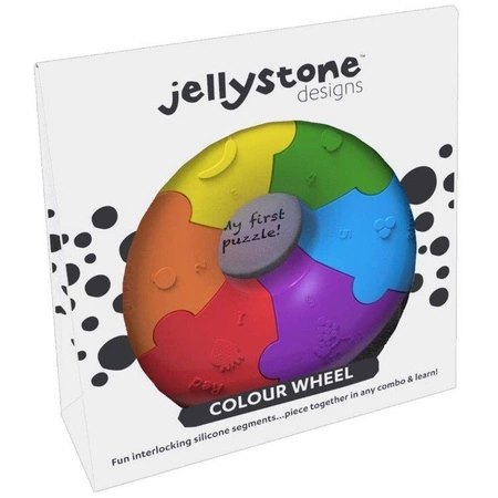 Pierwsze puzzle sensoryczne, tęczowe kółko, Jellystone Designs