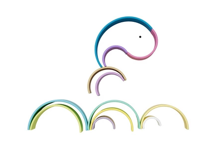 DENA Duża Silikonowa Tęcza Pastel - 12 elementów