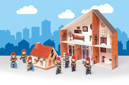 Zabawka kartonowa - Remiza strażacka do składania
