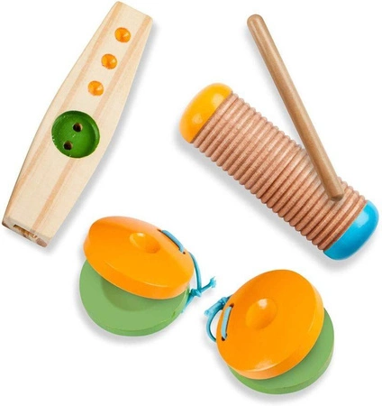 Zestaw drewnianych instrumentów w torbie Let's Explore 40808-Melissa & Doug, instrumenty muzyczne dla dzieci