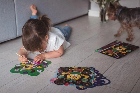 Zestaw kreatywny Do zdrapywania Graficzne zwierzątka 4+, Janod