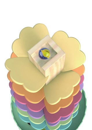 Tooky Toy Drewniana Kolorowa Wieża Wirująca dla Dzieci