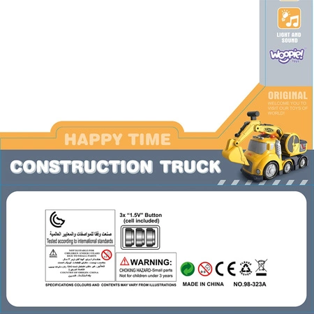 WOOPIE Koparka City Truck Efekty Dźwiękowe i Świetlne