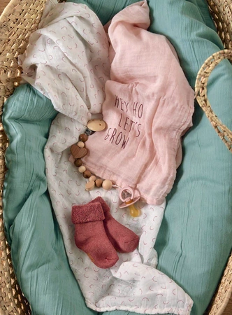 Lassig Bambusowy Otulacz-Kocyk 120x120cm Zestaw 2 szt. Garden Explorer Ślimak