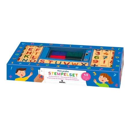 Stempelki Drewniane - Alfabet, Cyfry, Znaki Interpunkcyjne - Zestaw