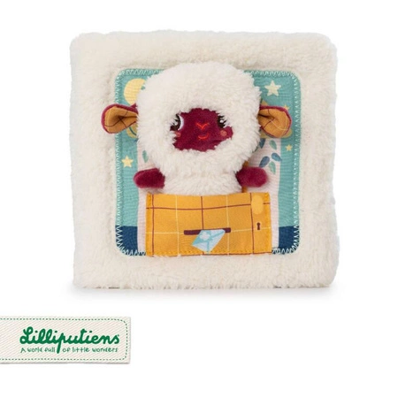 LILLIPUTIENS Książeczka aktywizująca z mini-przytulanką Dobranoc Owieczka Yvon 12 m+