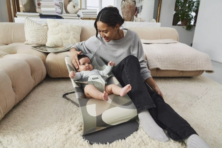 BABYBJORN - leżaczek BLISS COTTON, Khaki/Green Print