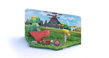 Halftoys Magnetyczny Składany Dinozaur T-Rex z Makietą