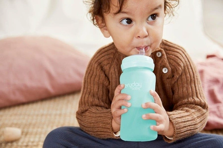 Szklany bidon ze słomką 240 ml, miętowy, Everyday Baby