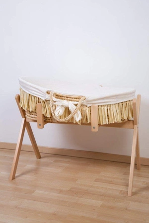 Childhome Kosz mojżesza Boho z materacykiem + Pokrowiec Jersey Off white