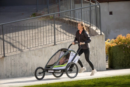 Hamax - Przyczepka rowerowa BREEZE, podwójna - White/green