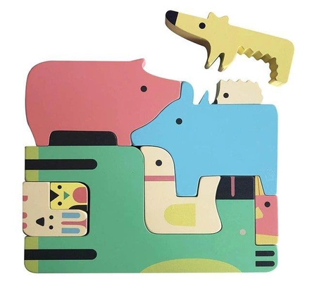 Auzou Drewniane zwierzątka klocki 78040