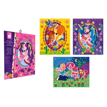 Zestaw artystyczny Mozaika Konie i jednorożce 5+, Janod (stary indeks: J07804)