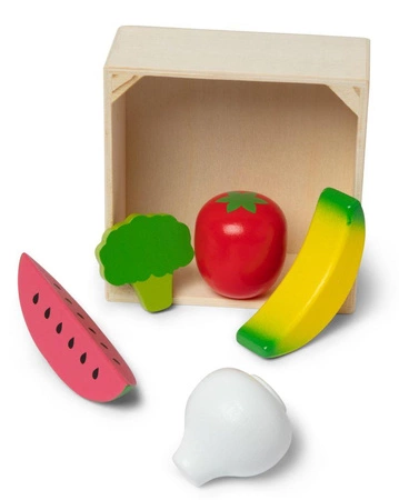 Drewniane jedzenie do zabawy dla dzieci Warzywa i Owoce Melissa & Doug 95209 zabawa w sklep i gotowanie