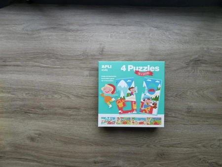 Puzzle 4 układanki Apli Kids - Cztery pory roku 3+