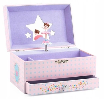 Drewniana Szkatułka z pozytywką Balerina Djeco 4+