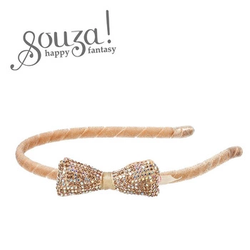 Souza! Opaska z kokardą i cekinami złota Francis