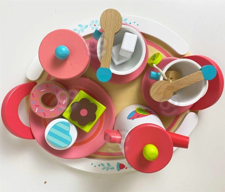 TOOKY TOY Drewniany Zestaw Naczyń Popołudniowa Herbatka