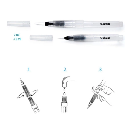 Zestaw 2 pędzelki ze zbiorniczkiem na wodę DJ08909