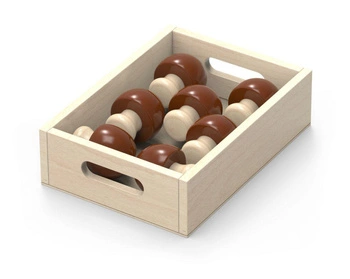 Zestaw drewnianych warzyw i owoców 10 skrzynek