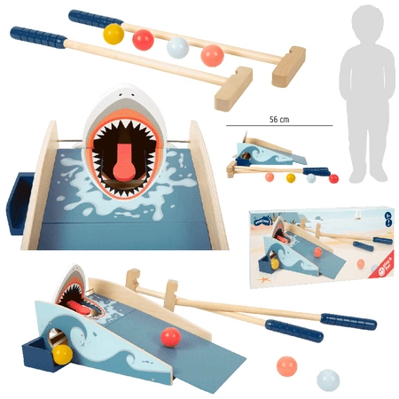 Atak Rekina komplet do gry w mini golfa 11588-Small Foo, drewniane gry zręcznościowe