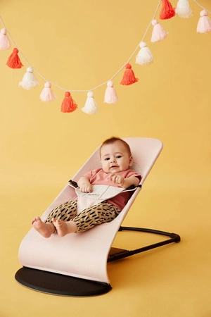 BABYBJORN - leżaczek BALANCE SOFT COTTON/JERSEY - Różowy/Szary