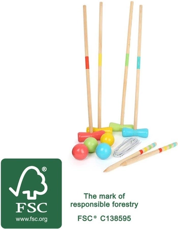 Zestaw do krokieta Croquet „Active“ 12033-Small Foot, zręcznościowe gry dla dzieci