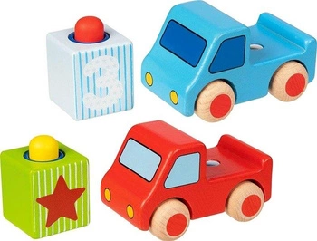 Samochód drewniany z klockiem z dźwiękiem 55899-Goki