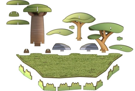 Halftoys Magnetyczny Składany Słoń z Makietą