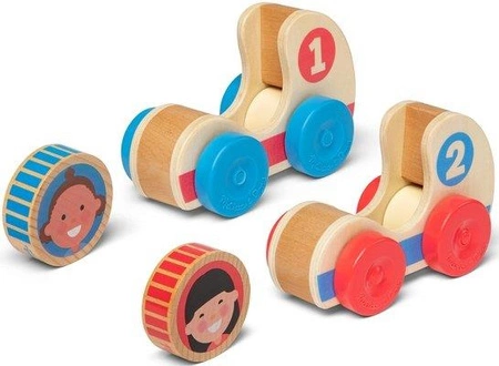 Dwa drewniane samochodziki wyścigowe GO Tots 30737-MD Melissa and Doug