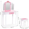 Duża toaletka zabawkowa dla dziewczynki potrójne lustro taboret szuflada ECOTOYS