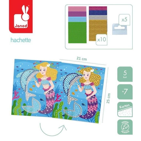 Zestaw kreatywny Mozaika Delfiny i syreny 7+, Janod (stary indeks: J07902)