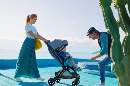 Easywalker Jackey Kompaktowy, samoskładający się wózek spacerowy z torbą transportową Steel Grey