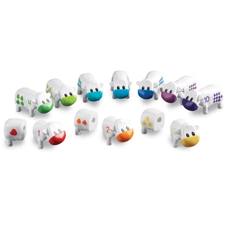 Figurki do Nauki Liczenia i Poznawania Kolorów, Krówki, Zestaw 10 szt. - Snap & Learn