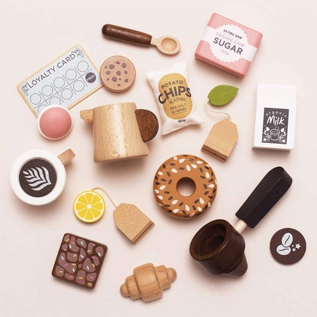 Drewniana kawiarnia dla dzieci, sklep, zabawa w odgrywanie ról, Le Toy Van