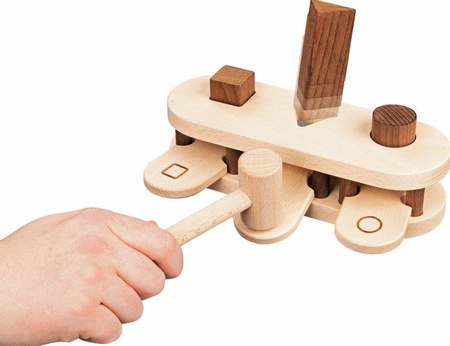 Klasyczna przebijanka z młotkiem sorter Figury 58681-Goki Nature, zabawka drewniana dla dzieci