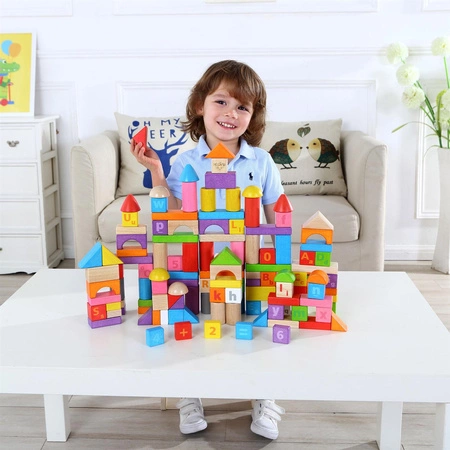 TOOKY TOY Kolorowe Klocki Drewniane 135 szt.