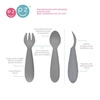 EZPZ Komplet naczyń silikonowych Mini Feeding Set szary