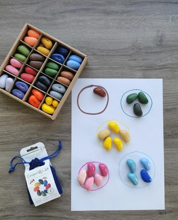 Kredki Crayon Rocks w bawełnianym woreczku - 32 kolory