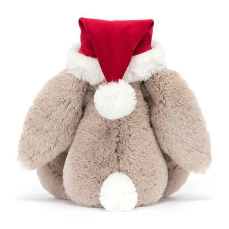 JellyCat - Króliczek Beżowy w Czapce Mikołaja 31 cm