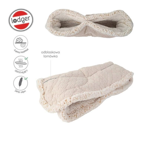 Lodger Polarowa mufka do wózka jasnobeżowa Fleece Birch