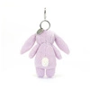 JellyCat - Breloczek Króliczek Fioletowy z Kwiecistymi Uszami 17 cm