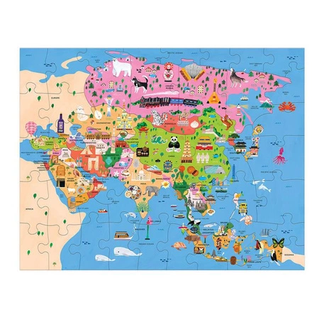 Mudpuppy Puzzle konturowe Mapa Azji 70 elementów 5+