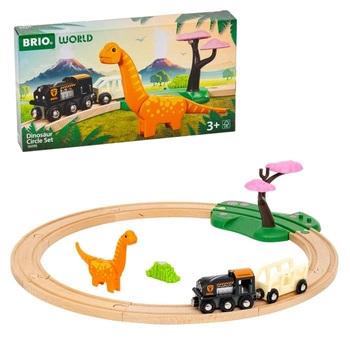 BRIO Dino Drewniana Kolejka Dinozaurem – Zestaw Startowy